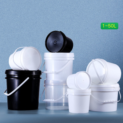 Buy Silk Screen Printing Round PP Gallon Plastic Buckets With Lids Handle Capacity 1-20L online manufacture