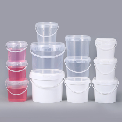 Buy Water 900ml 1L 2L ISO9001SGS Clear Plastic Bucket With Lid for Nuts Yogurt Candy Jam online manufacture