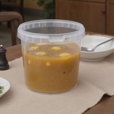 buy Customized Food Grade Plastic Bucket -20~100℃ Temperature Resistant 1~2L Leakproof Container with Lid Handle for Hot Drinks online manufacture