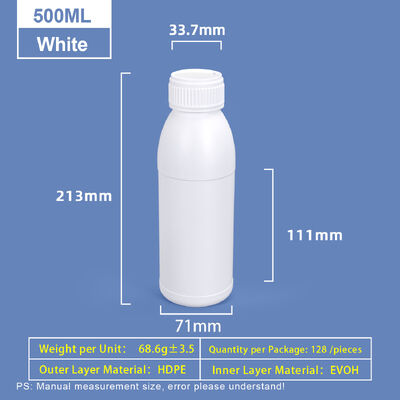 buy 500ml White Round-Shoulder Plastic Bottle Plastic Coex HDPE Bottle online manufacture