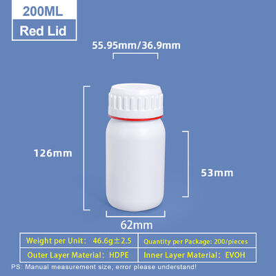 buy Custom 200ml White Plastic Coex Bottle with Red Green Colored Ring Around Cap online manufacture