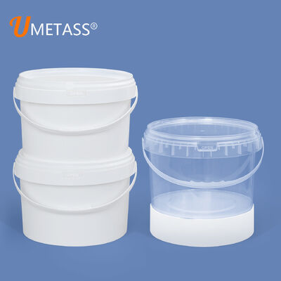 buy Customized 8L Plastic Bucket Clear Round Food Grade Bucket for Bulk Candy Popcorn Cookie Food Storage With Lid Handle online manufacture