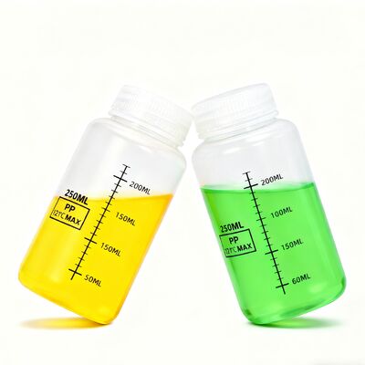 buy New Design Food Grade PP Clear Plastic Bottle With Scale Line Wide Neck Liquid Container for Chemical online manufacture