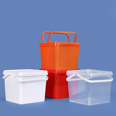buy 5L Plastic Square Bucket With Dual Handle and Lid Food Grade PP Container online manufacture