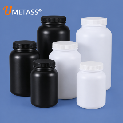 Buy HDPE Wide Mouth Round Plastic Bottle 2L-4L for Powder Granules Chemical Reagents and Organic Solvents Custom Logo online manufacture