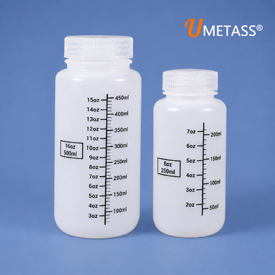 Buy Durable HDPE Wide Mouth Sample Bottle 8oz 16oz Bottles with Tight Sealing PP Lid for Laboratory Chemical Storage online manufacture