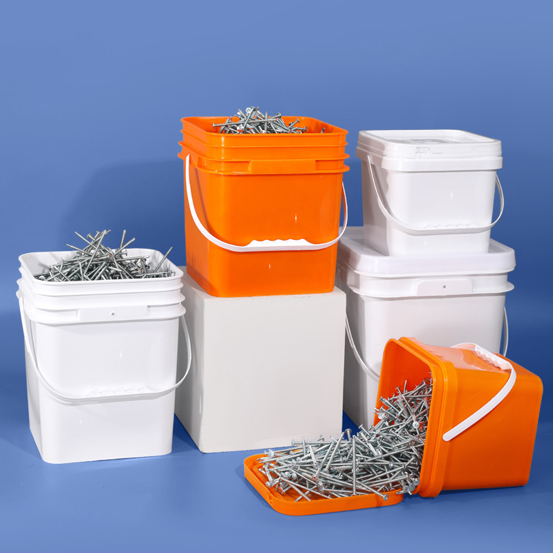 Multipurpose Food Safe Storage Buckets 4 Gallon PP Plastic Square With Lids
