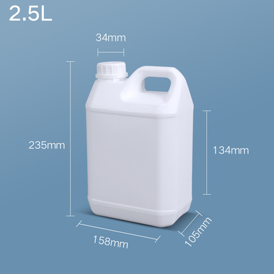 HDPE Square Plastic Detergent COEX Bottle For Oil Based Coatings Package 2.5L