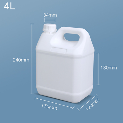 1 Gallon Fluorinated Hdpe Bottles Square Jerry Can Screen Printing