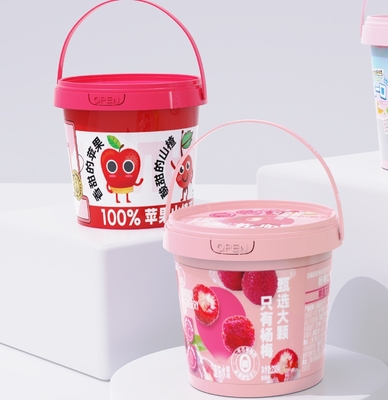 Customized Capacity Transparent White IML LOGO 1L PP Plastic Container for Food and Beverage
