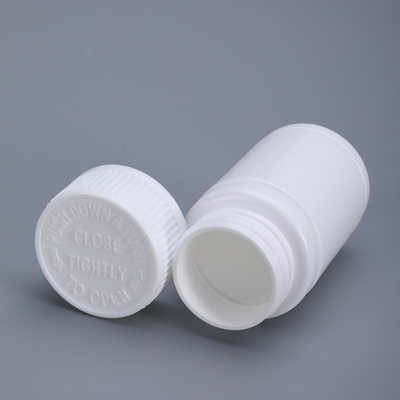112ml Small Round HDPE Plastic Bottle Container With Children Safety Cap White Advantage