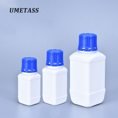 Square White HDPE Plastic Lab Bottles Reagent Chemical Storage 60ml-250ml