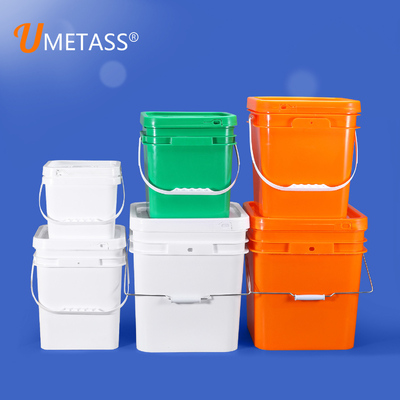 Square Plastic Barrel With Lid Handle For Paint Food Shea Butter Sauce Packaging Box 10L Capacity