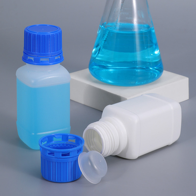 100ml HDPE Square Laboratory Reagent Bottle Containers Screw Cap