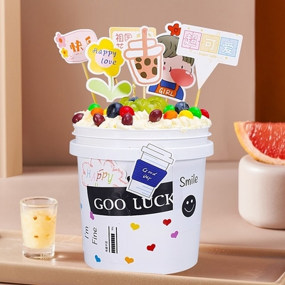Plastic Bucket 1L 2L Round Clear Container for Cream Tea Seal Package Supplied Sample