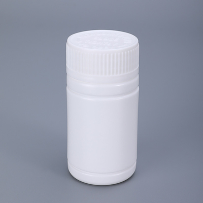 White HDPE 112ml Round Pill Bottle With Childproof Lid Capsule Tablet Storage Container