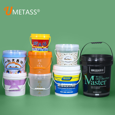 2L Clear Plastic Bucket for Customized Logo Yogurt Liquid Packaging and Seal Lid