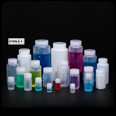 Transparent Lab PP Plastic Biological Small Reagent Bottle Wide Mouth