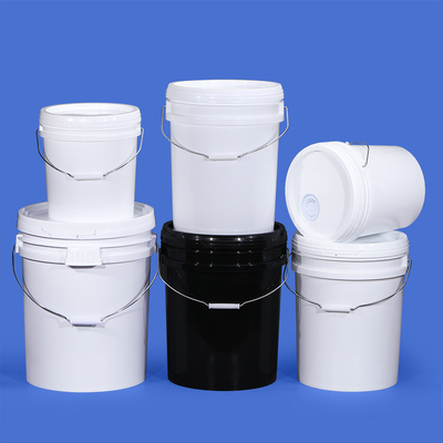 Food Grade 5 Gallon Plastic PP Round Pail Paint Buckets with Lids and Iron Handle