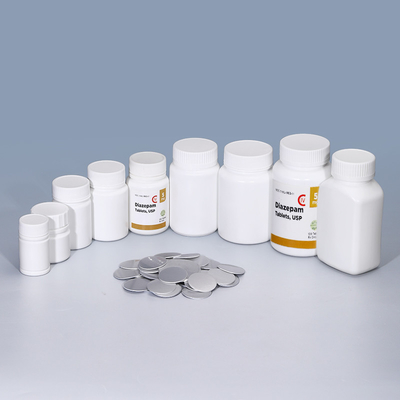 50ml Small Customized White Aluminum Foil Seal Cap Pill Bottle for Capsules Packaging