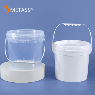 4L Food Grade Plastic Bucket with Lids and High Temperature Resistance in White