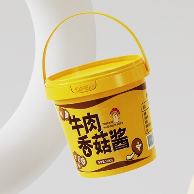 1L 1.5L 2L 3L 5L Customized PP Round Plastic Bucket for Cotton Candy Cookie Container