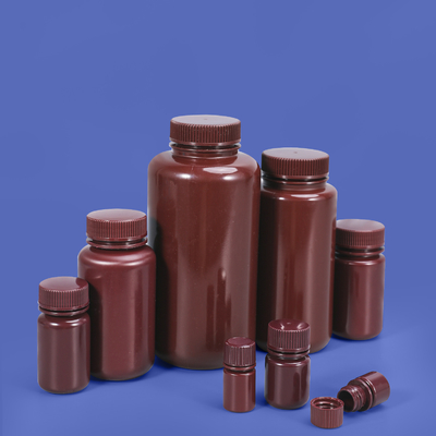 Empty Amber Plastic PP Polypropylene Bottles 250ml 500ml Pesticides Reagent Detergent Container
