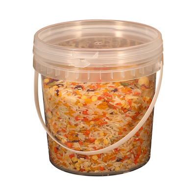 Transparent 500ML Food Grade Plastic Bucket with Lid Customized Pattern by UMETASS