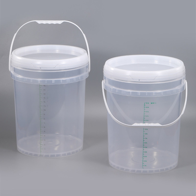 Pastic Handle 20L Food Grade 5 Gallon Plastic Bucket Container With Lids Ruler Scale Line