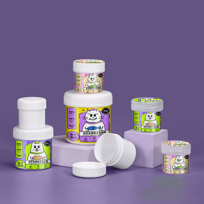 HDPE Collar Wide-Mouth Pet Snack Container Jars for CANDY and Snack Organization