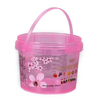 IML Plastic Popcorn Biscuit Chips Bucket with Customized Capacity and Custom Logo