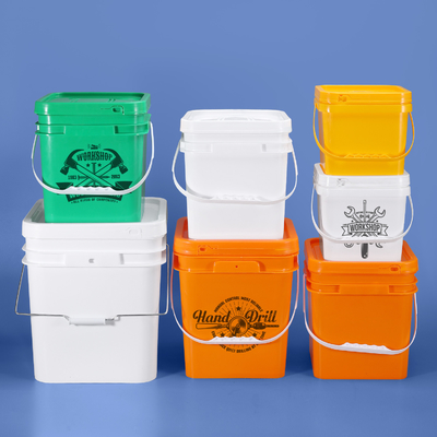 20Kg Plastic Square Shape Juice Bucket With Tap for Beverage Packaging