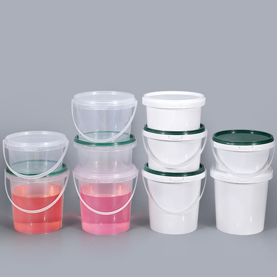 500ml PP Clear White Food Take Out Package Ice Cream Cookies Small Plastic Bucket With Handle Lid