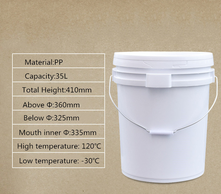 Transparent Round Pail for Children Toys Packing 35L 7 Gallon Recycled Plastic Bucket