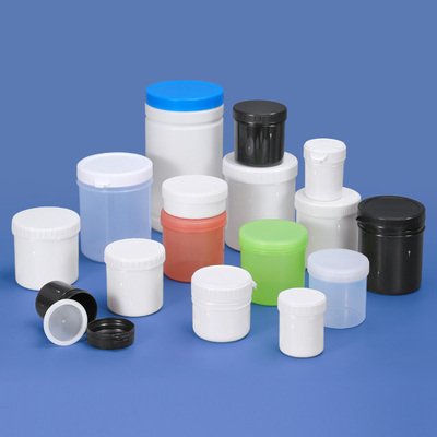 Food Grade 16 oz Plastic Jars With Lids For Peanut Butter Wide Neck Cylinder Storage Container