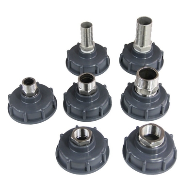 Black IBC Tank Adapter with S60X6 Thread to 1 2