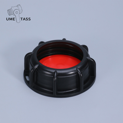 IBC Tank Valve Lid Adapter 60mm Fine Thread Plastic with PP Flange Connection and Removable Gasket
