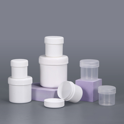 Empty Cosmetic 4 Oz Plastic Jars Container White Clear For Cream Storage
