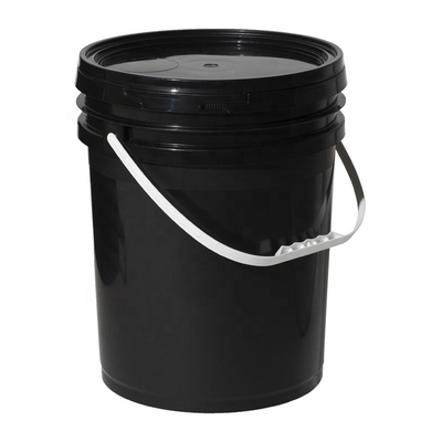 Polypropylene Black Moulding Plastics Container Bucket Pail With Handle Lid 1-50L