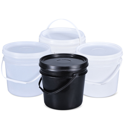 Food Packaging 4L Plastic Paint Bucket with Lid and Handle Acceptable Customer's Logo