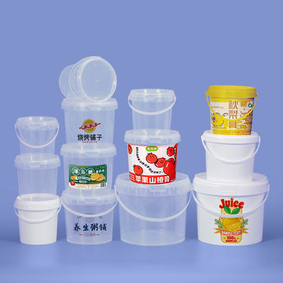 Food Grade Safe 300ML Plastic Bucket With Lid for Chocolate Spread Peanut Butter Sauce Cookies Storage