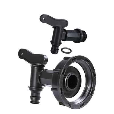 1/2 inch S60x6 Thread Plastic IBC Tank Tap with Switch Valve and Spiral Connection