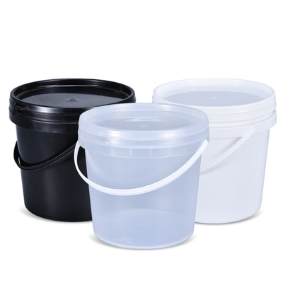 2L Plastic Pail With Handle And Lid For Food Biscuit Popcorn With Silk Screen Printing