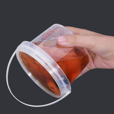 600ML Tamper Proof Cookie Bucket Plastic Food Container With Lid Handle 100% Material