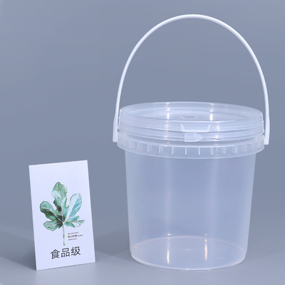 Plastic 1L Buckets Pail for Paint BPA Free and Transparent Ice Cream Packaging