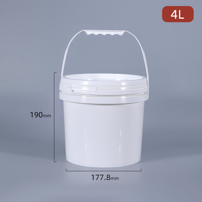 1L 2L 3L 4L 5L Empty Plastic Paint Bucket With Lids For Industrial Pail With White Lid