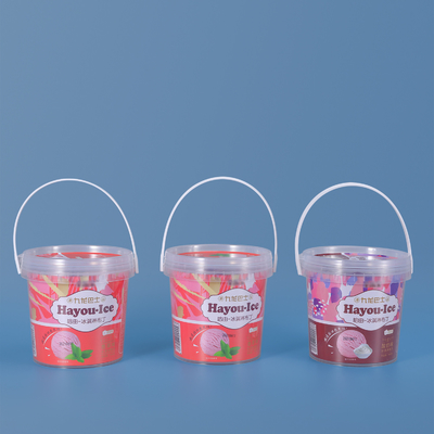 1000ml 1L Plastic Bucket With Handle For Chocolate Candy Cookies Package Food Storage Container