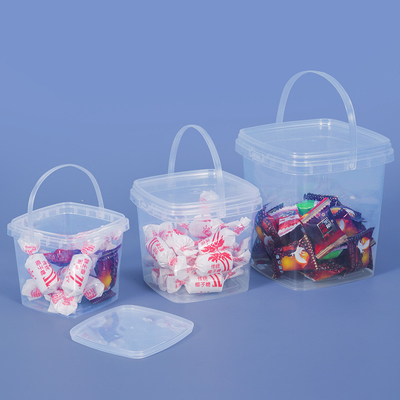 280ml 500ml 1L 2L Square Custom Printed Party Candy Popcorn Cookie Milk Honey Plastic Ice Bucket with Lid
