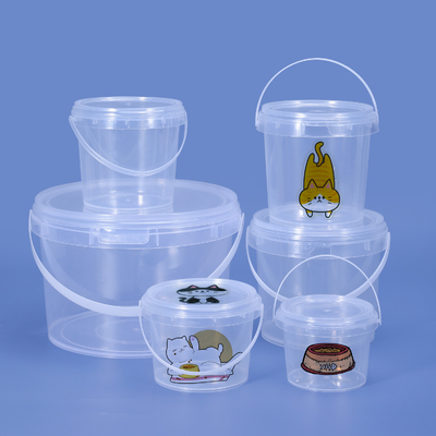 Customized Logo PP Transparent Packaging Bucket for Ice Cream Container 100% Material