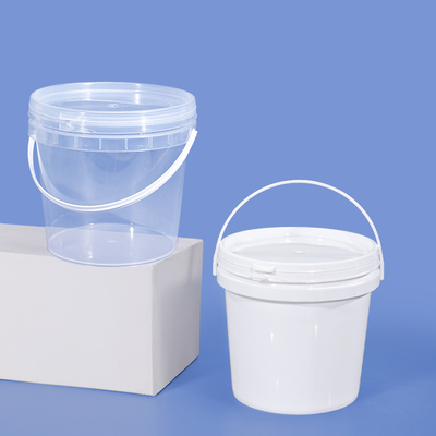 UMETASS 2L Clear Food Grade Plastic Bucket With Lid And Handle Leakproof PP Container